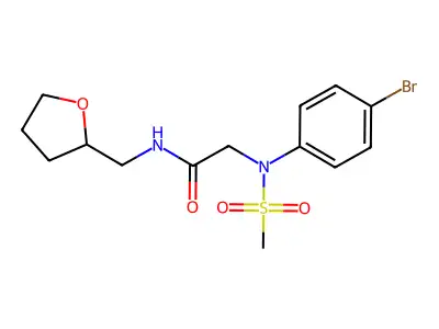 2-(4-bromo-N-methylsulfonylanilino)-N-(oxolan-2-ylmethyl)acetamide structure