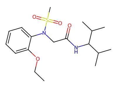 N-(2,4-dimethylpentan-3-yl)-2-(2-ethoxy-N-methylsulfonylanilino)acetamide structure