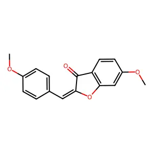 (Z)-6-methoxy-2-(4-methoxybenzylidene)benzofuran-3(2H)-one structure