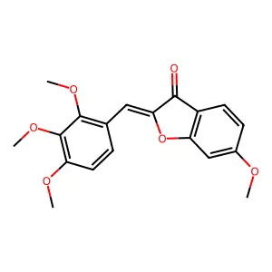 (Z)-6-methoxy-2-(2,3,4-trimethoxybenzylidene)benzofuran-3(2H)-one structure