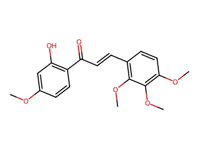 1-(2-Hydroxy-4-methoxyphenyl)-3(2,3,4-trimethoxy-phenyl) prop-2-en-1-one structure