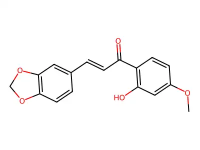 2-Propen-1-one,3-(1,3-benzodioxol-5-yl)-1-(2-hydroxy-4-methoxyphenyl)- structure
