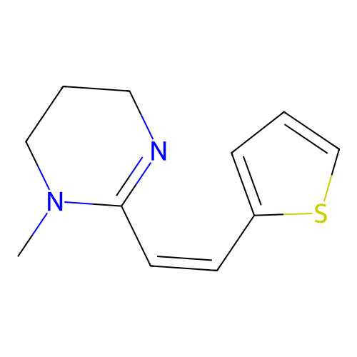 Pyrimidine, 1,4,5,6-tetrahydro-1-methyl-2-((1Z)-2-(2-thienyl)ethenyl)- structure