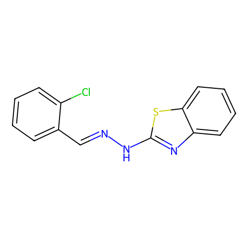 N-[(E)-(2-chlorophenyl)methylideneamino]-1,3-benzothiazol-2-amine structure