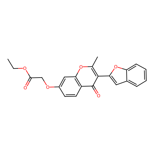 ethyl 2-((3-(benzofuran-2-yl)-2-methyl-4-oxo-4H-chromen-7-yl)oxy)acetate structure