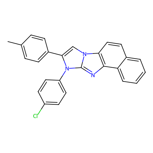 10-(4-chlorophenyl)-9-(p-tolyl)-10H-imidazo[1,2-a]naphtho[1,2-d]imidazole structure