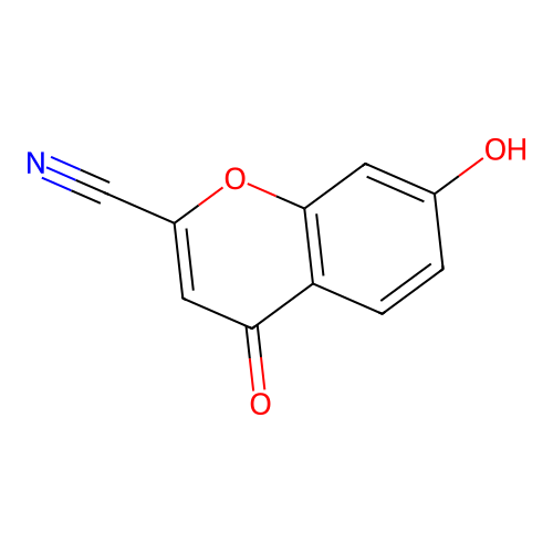 2-cyano-7-hydroxy-4-oxo-4H-1-benzopyran structure