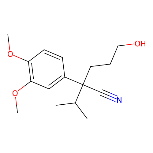 2-(3,4-Dimethoxyphenyl)-5-hydroxy-2-isopropylpentanenitrile structure