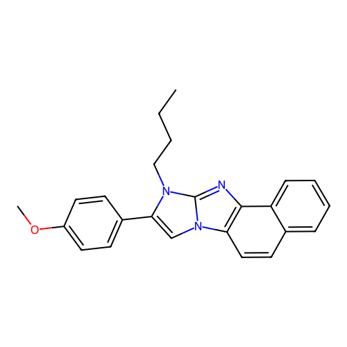 10-butyl-9-(4-methoxyphenyl)-10H-imidazo[1,2-a]naphtho[1,2-d]imidazole structure
