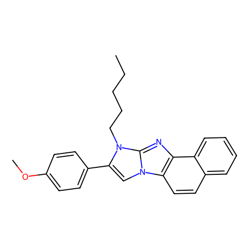 9-(4-methoxyphenyl)-10-pentyl-10H-imidazo[1,2-a]naphtho[1,2-d]imidazole structure