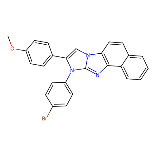 10-(4-bromophenyl)-9-(4-methoxyphenyl)-10H-imidazo[1,2-a]naphtho[1,2-d]imidazole structure