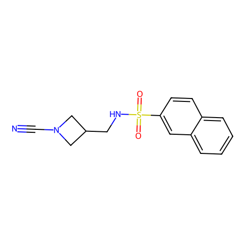 N-[(1-cyanoazetidin-3-yl)methyl]naphthalene-2-sulfonamide structure