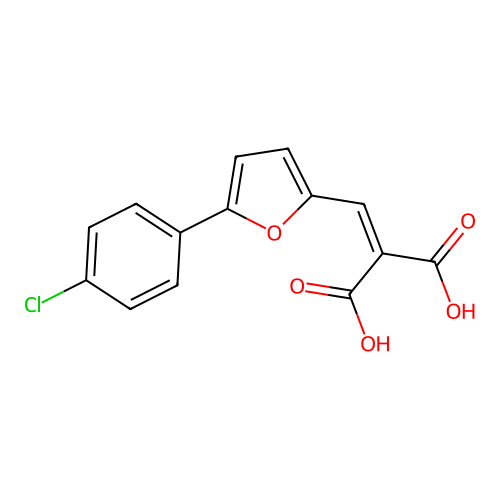 {[5-(4-Chlorophenyl)furan-2-yl]methylidene}propanedioic acid structure
