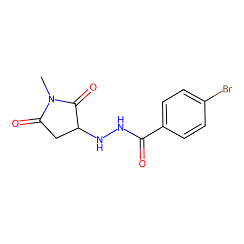 4-bromo-N'-(1-methyl-2,5-dioxopyrrolidin-3-yl)benzohydrazide structure