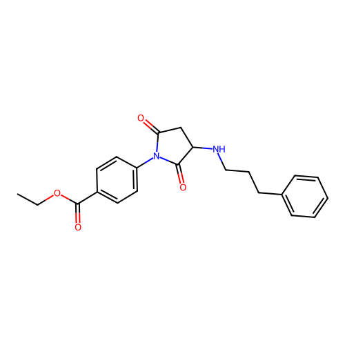 Ethyl 4-(2,5-dioxo-3-((3-phenylpropyl)amino)pyrrolidin-1-yl)benzoate structure