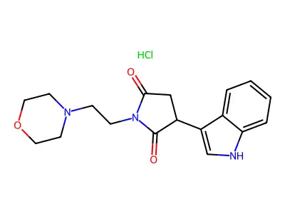 Succinimide, 2-(indol-3-yl)-N-(2-morpholinoethyl)-, hydrochloride structure