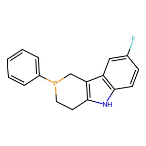 8-Fluoro-2-phenyl-1,3,4,5-tetrahydrophosphinino[4,3-b]indole structure
