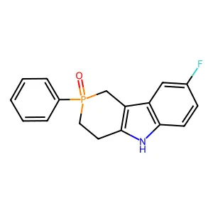 8-Fluoro-2-phenyl-1,3,4,5-tetrahydrophosphinino[4,3-b]indole 2-oxide structure