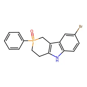8-Bromo-2-phenyl-1,3,4,5-tetrahydrophosphinino[4,3-b]indole 2-oxide structure