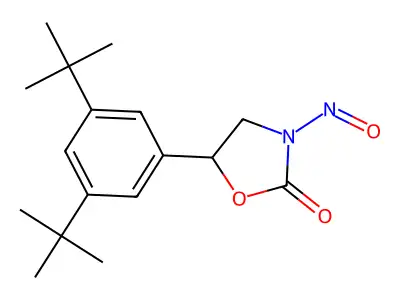 5-(3,5-DI-Tert.-butylphenyl)-3-nitroso-2-oxazolidinone structure