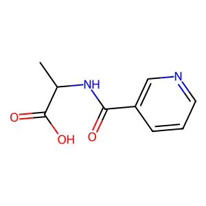 (2R)-2-(pyridine-3-carbonylamino)propanoic acid structure