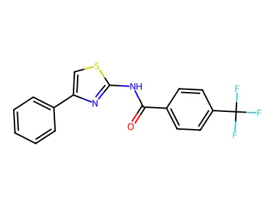 N-(4-phenyl-1,3-thiazol-2-yl)-4-(trifluoromethyl)benzamide structure