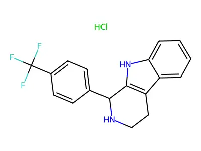 1-[4-(trifluoromethyl)phenyl]-2,3,4,9-tetrahydro-1H-beta-carboline structure