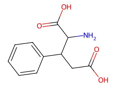 (2R,3R)-2-amino-3-phenylpentanedioic acid structure