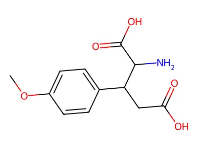 2-Amino-3-(4-methoxyphenyl)pentanedioic acid structure