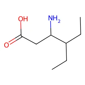 (3R)-3-amino-4-ethylhexanoic acid structure