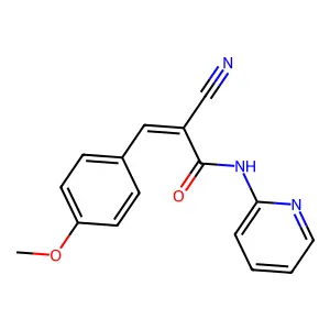 (2E)-2-cyano-3-(4-methoxyphenyl)-N-(pyridin-2-yl)prop-2-enamide structure
