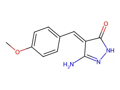 (4E)-5-Amino-2,4-dihydro-4-[(4-methoxyphenyl)methylene]-3H-pyrazol-3-one structure