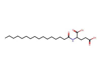 2-(Hexadecanoylamino)pentanedioic acid structure