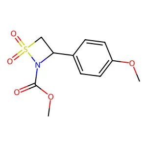 Methyl 3-(4-methoxyphenyl)-1,1-dioxo-1lambda~6~,2-thiazetidine-2-carboxylate structure