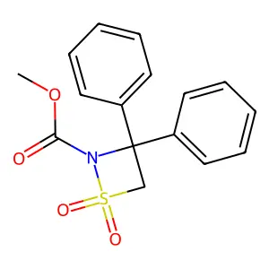 Methyl 1,1-dioxo-3,3-diphenyl-1lambda~6~,2-thiazetidine-2-carboxylate structure