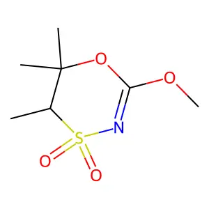 2-Methoxy-5,6,6-trimethyl-5,6-dihydro-1,4,3-oxathiazine 4,4-dioxide structure