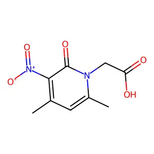 (4,6-dimethyl-3-nitro-2-oxopyridin-1(2H)-yl)acetic acid structure