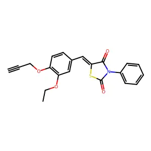 (5Z)-5-[(3-ethoxy-4-prop-2-ynoxyphenyl)methylidene]-3-phenyl-1,3-thiazolidine-2,4-dione structure