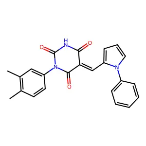 (5E)-1-(3,4-dimethylphenyl)-5-[(1-phenyl-1H-pyrrol-2-yl)methylidene]pyrimidine-2,4,6(1H,3H,5H)-trione structure