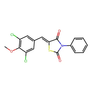 (5Z)-5-[(3,5-dichloro-4-methoxyphenyl)methylidene]-3-phenyl-1,3-thiazolidine-2,4-dione structure