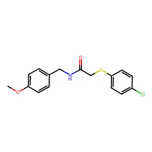 2-[(4-chlorophenyl)sulfanyl]-N-(4-methoxybenzyl)acetamide structure