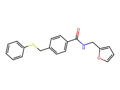 N-(furan-2-ylmethyl)-4-(phenylsulfanylmethyl)benzamide structure