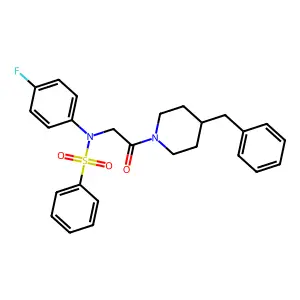 N-[2-(4-benzylpiperidin-1-yl)-2-oxoethyl]-N-(4-fluorophenyl)benzenesulfonamide structure