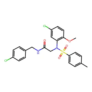 2-(5-chloro-2-methoxy-N-(4-methylphenyl)sulfonylanilino)-N-[(4-chlorophenyl)methyl]acetamide structure