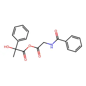 Benzoylglycyl phenyllactate structure