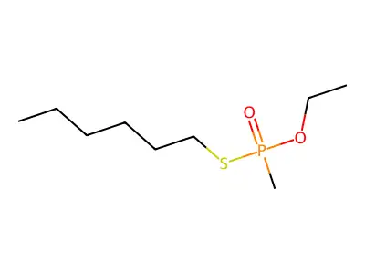 O-ethyl-S-hexyl-methylthiophosphonate structure