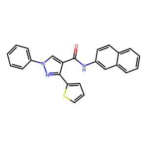 1H-Pyrazole-4-carboxamide, N-2-naphthalenyl-1-phenyl-3-(2-thienyl)- structure