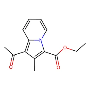 Ethyl 1-acetyl-2-methyl-3-indolizinecarboxylate structure