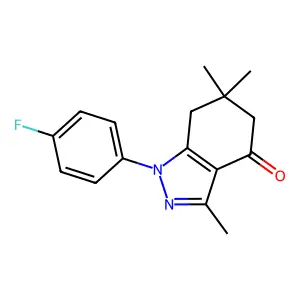 1-(4-fluorophenyl)-3,6,6-trimethyl-1,5,6,7-tetrahydro-4H-indazol-4-one structure
