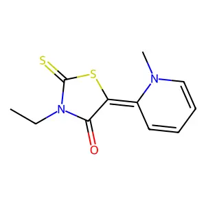 3-Ethyl-5-(1-methyl-(1H)-pyridin-2-ylidene)rhodanine structure
